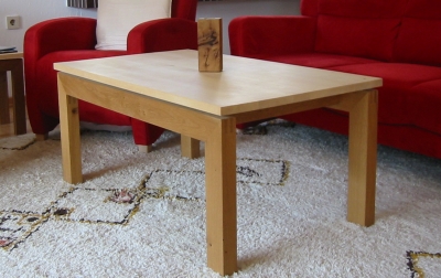 Couchtisch in Ahorn und Eiche